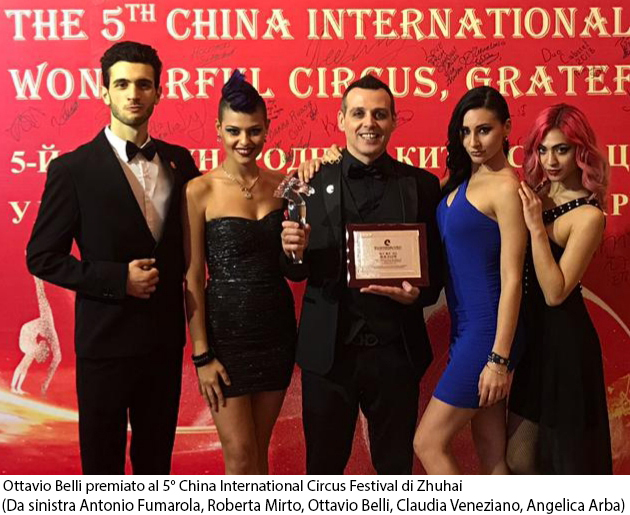 La premiazione di Ottavio Belli al 5° China International Circus Festival di Zhuhai