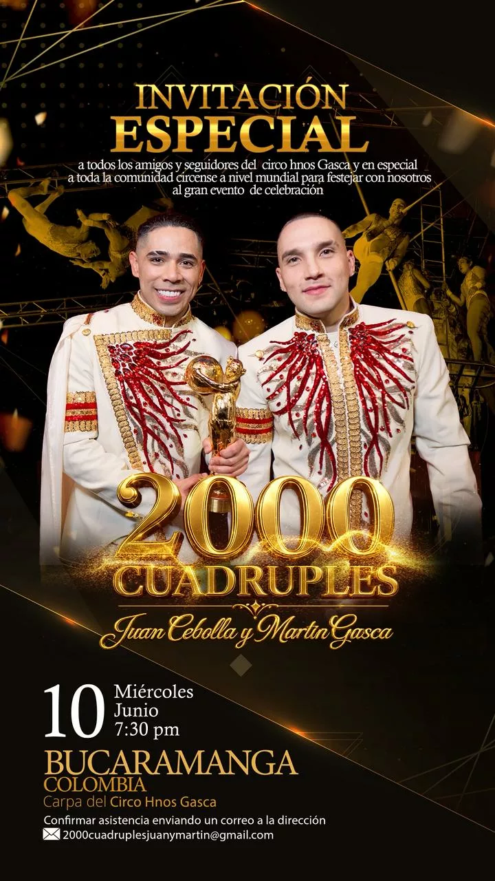 2000 quadrupli salti mortali: Juan Cebolla e Martin Gasca entrano nella storia del circo